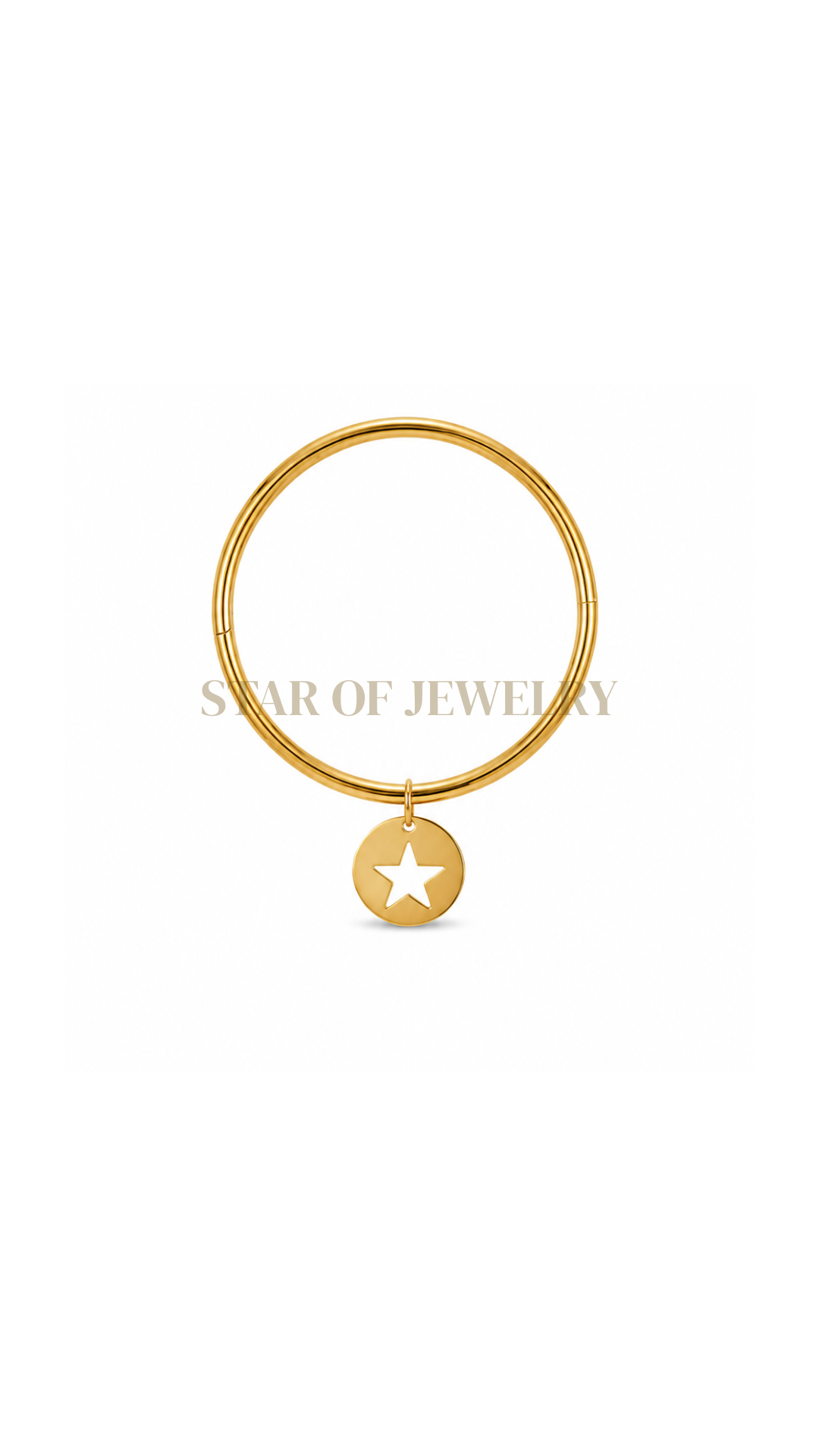 Jonc étoile creusé Gold