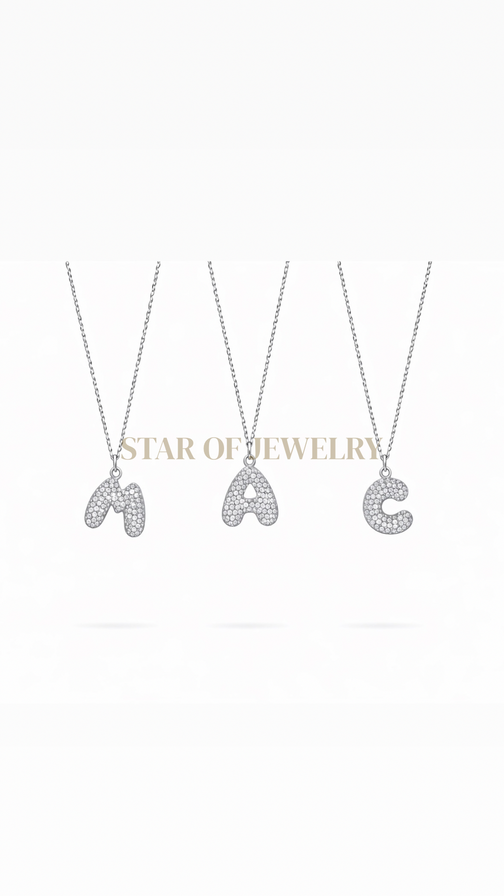 Collier lettre strass Silver