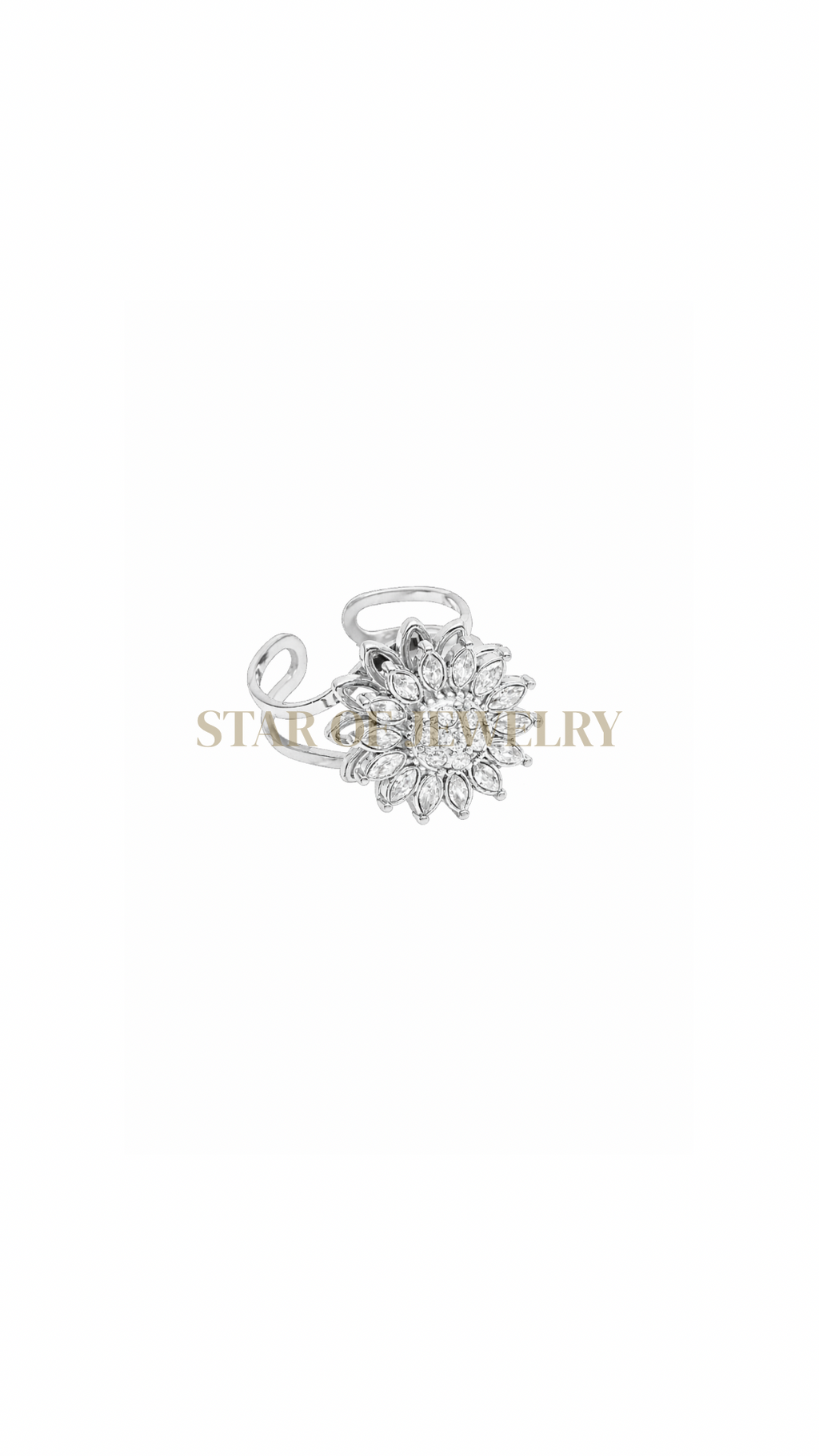 Bague Anti stress Flora Silver