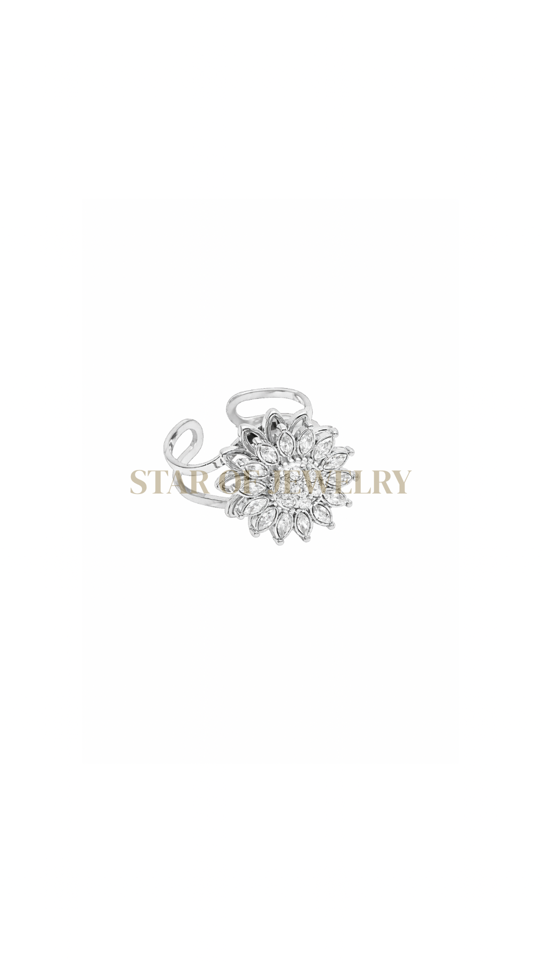 Bague Anti stress Flora Silver