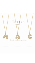 Collier lettre strass Gold